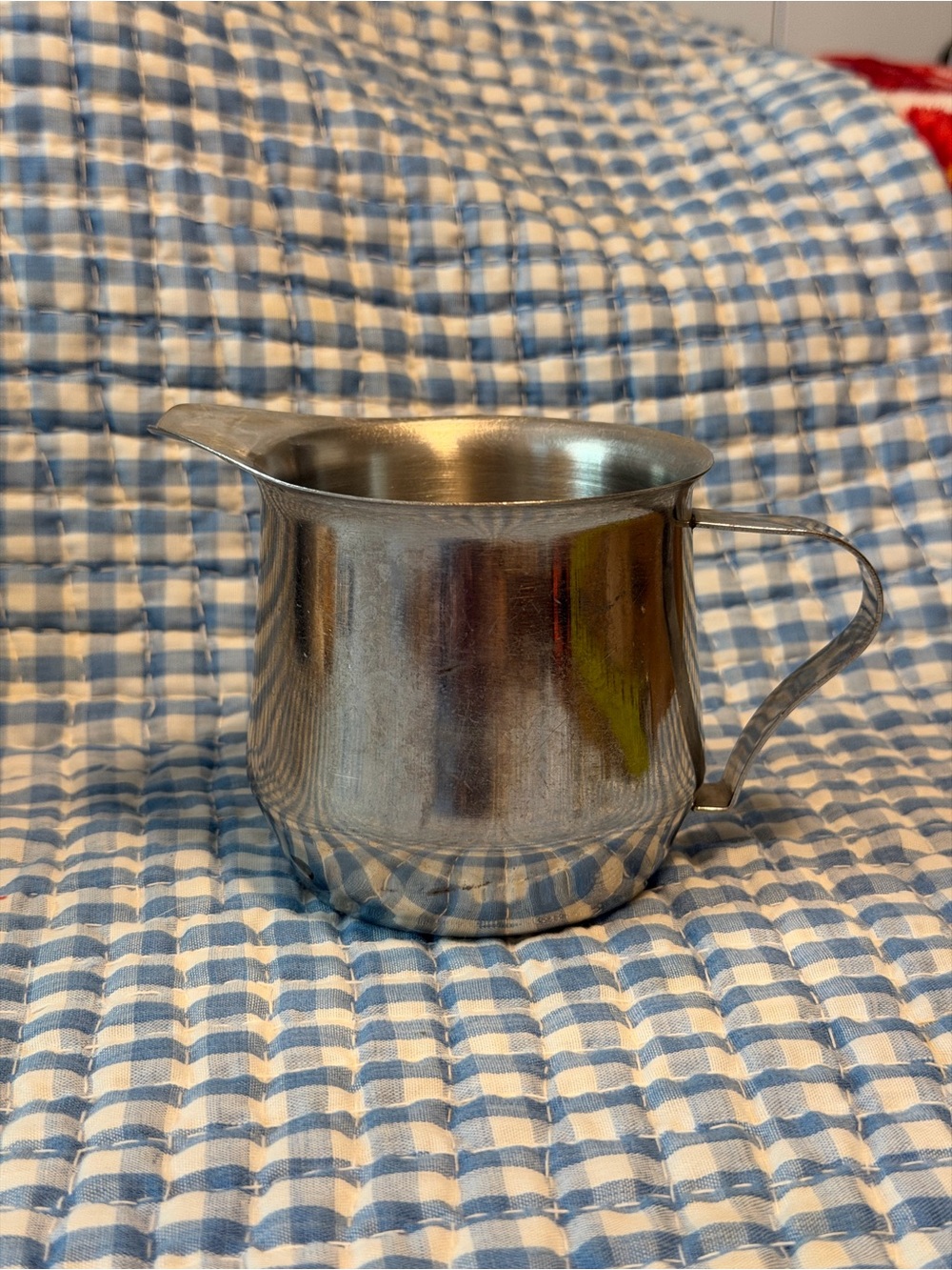 Dietary Products Satin Stainless Steel Creamer 2 oz, Handle & Spout, Japan